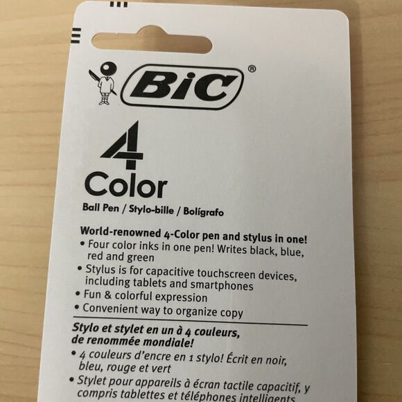 BIC 4-Color Ballpoint Pen With Stylus And Green Grip 51869 - Lot Of 6 New - Picture 7 of 8